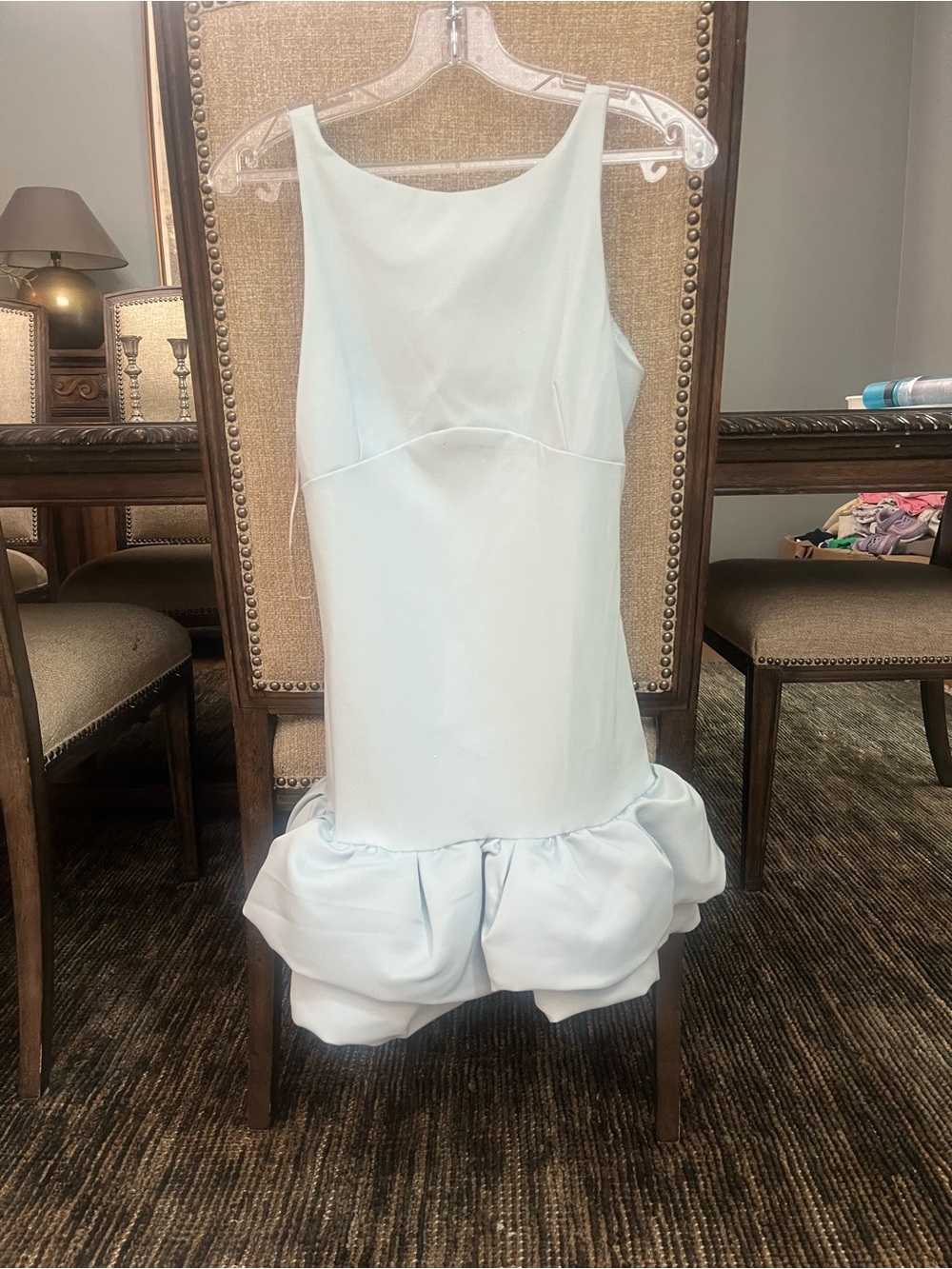 Gianni Bini Pale Blue Ruffle-Hem Mini Dress - Picture 2 of 2
